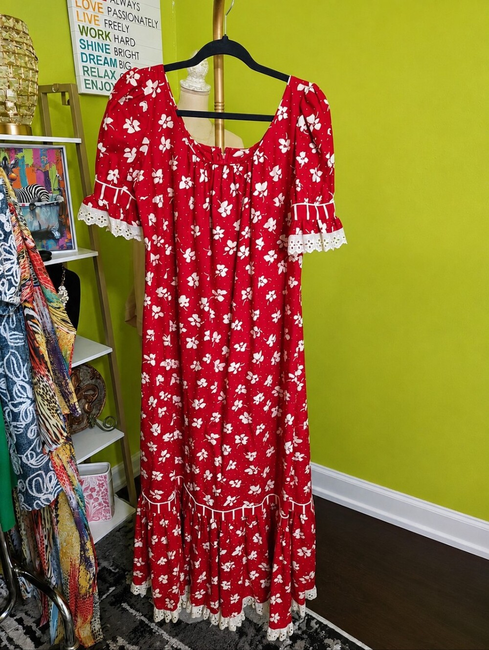Princess Kaiulani Red Floral Hawaiian Dress